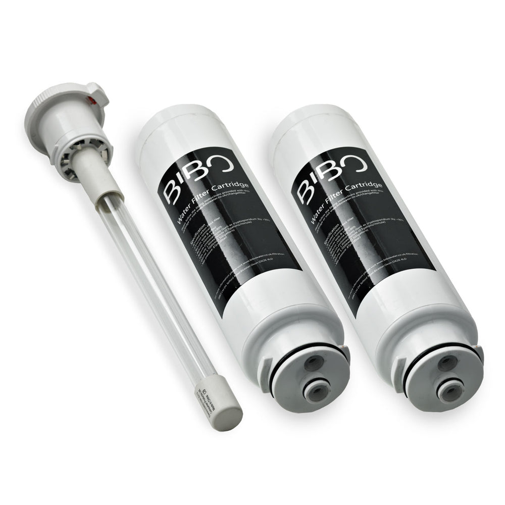 2 x BIBO water filter cartridges + 1 x UV lamp