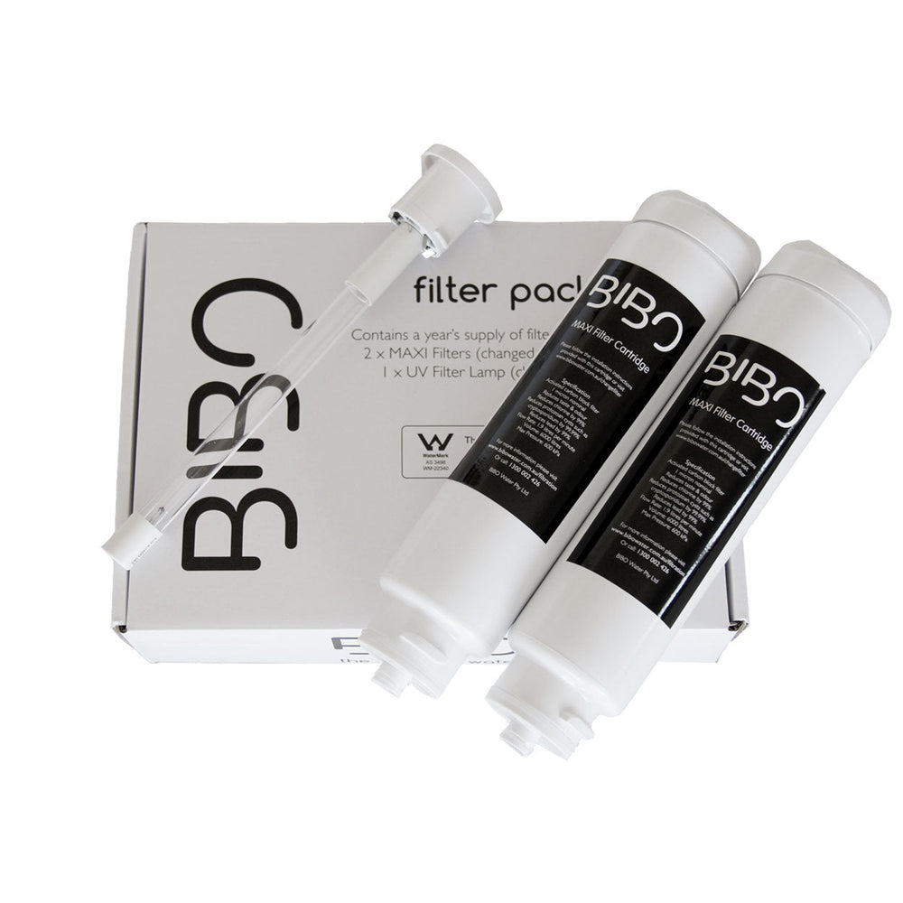 BIBO replacement filter pack with 2 MAXI filter cartridges and a UV lamp